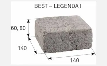BEST-LEGENDA  I ostařený povrch, 60x140x140mm,  přírodní