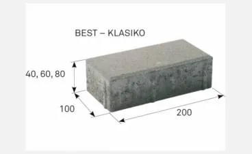 BEST-zámková dlažba KLASIKO 60mm, standard    žlutá