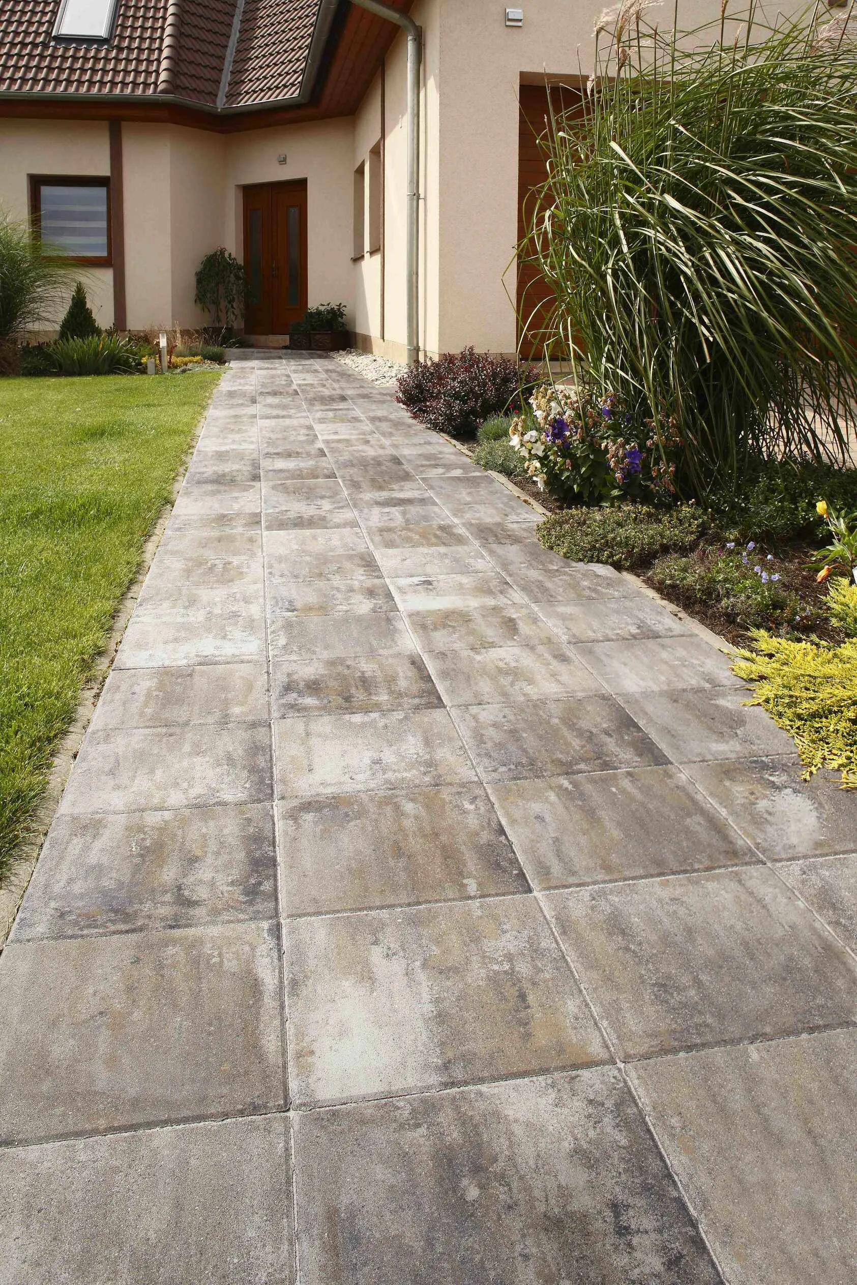 betonová dlažba BEST-chodníková dlažba 400x400x50mm, colormix ARABICA