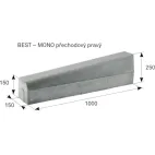 BEST-MONO obrubník přechodový pravý 1000x250x150mm, přírodní