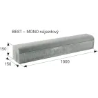 BEST-MONO obrubník nájezdový 1000x150x150mm, přírodní