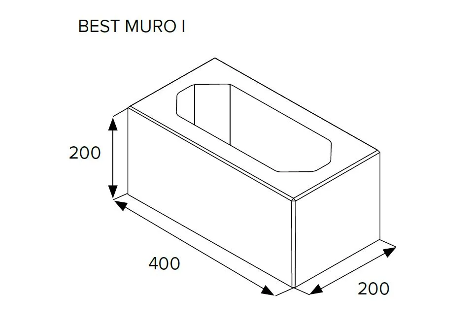 BEST-MURO  I, plotová tvárnice 400x200x200mm, colormix brilant