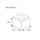 BEST-MURO II-půlka, plotová tvárnice 200x200x200mm,  přírodní
