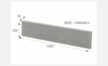 BEST-PARKAN V obrubník 300x1000x50mm, červený