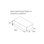 BEST-zákrytová deska VI, 600x300x127mm,  přírodní