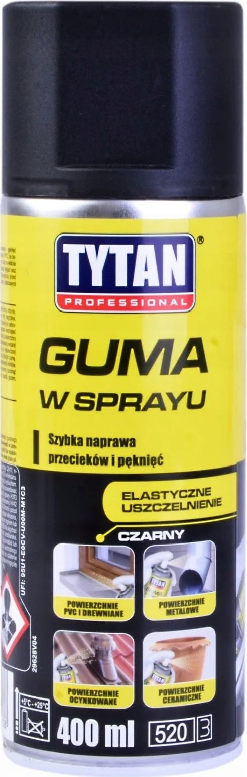 TYTAN tekutá guma, SPRAY, 400ml, černá