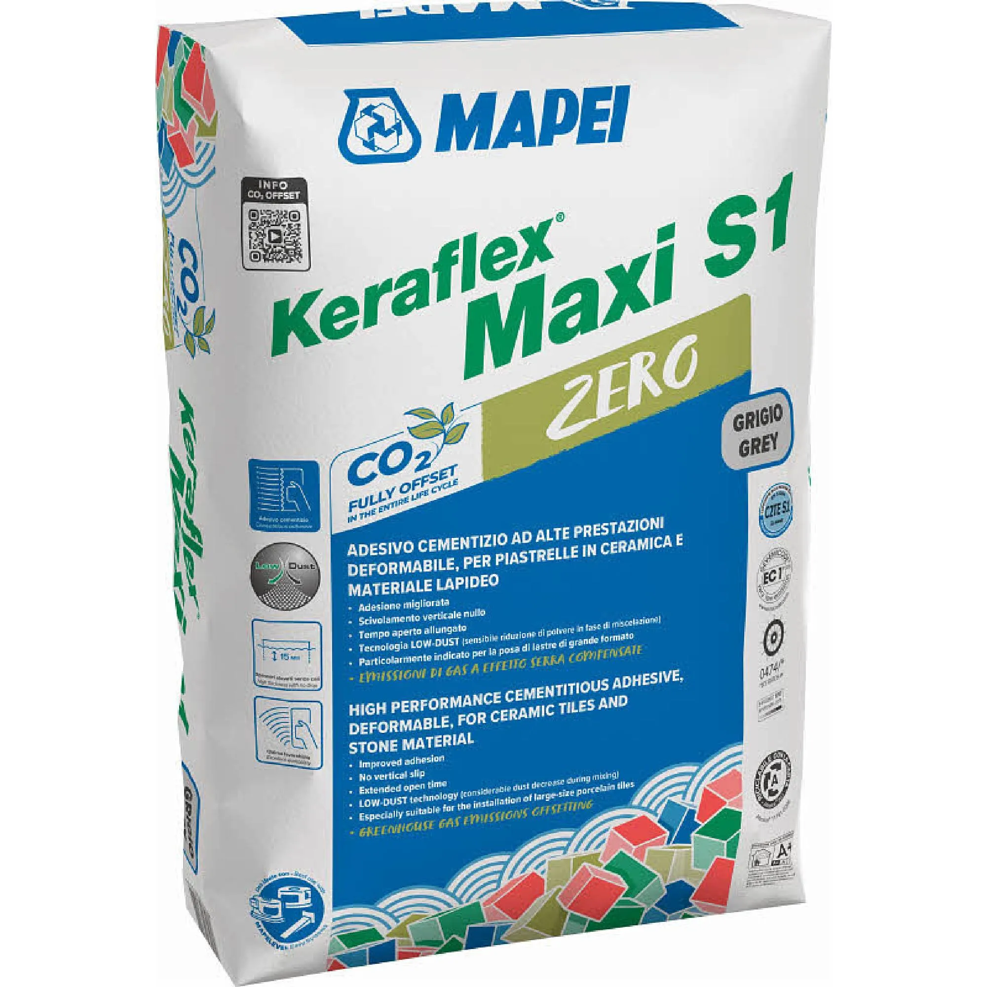 MAPEI KERAFLEX MAXI S1 lepidlo low dust C2TES1, 25kg šedé
