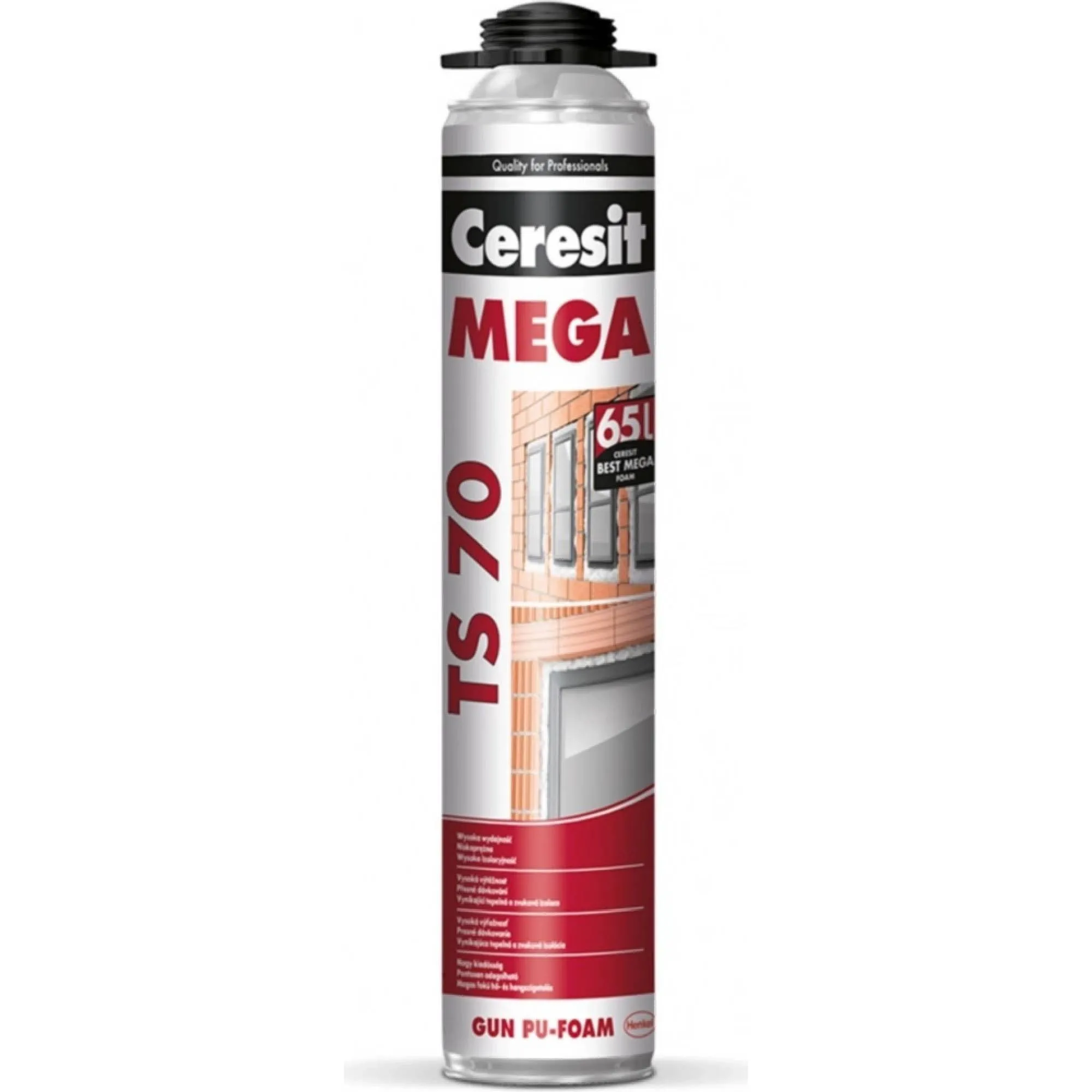MONTÁŽNÍ PĚNA CERESIT TS 70 Mega, pistolová, 870ml