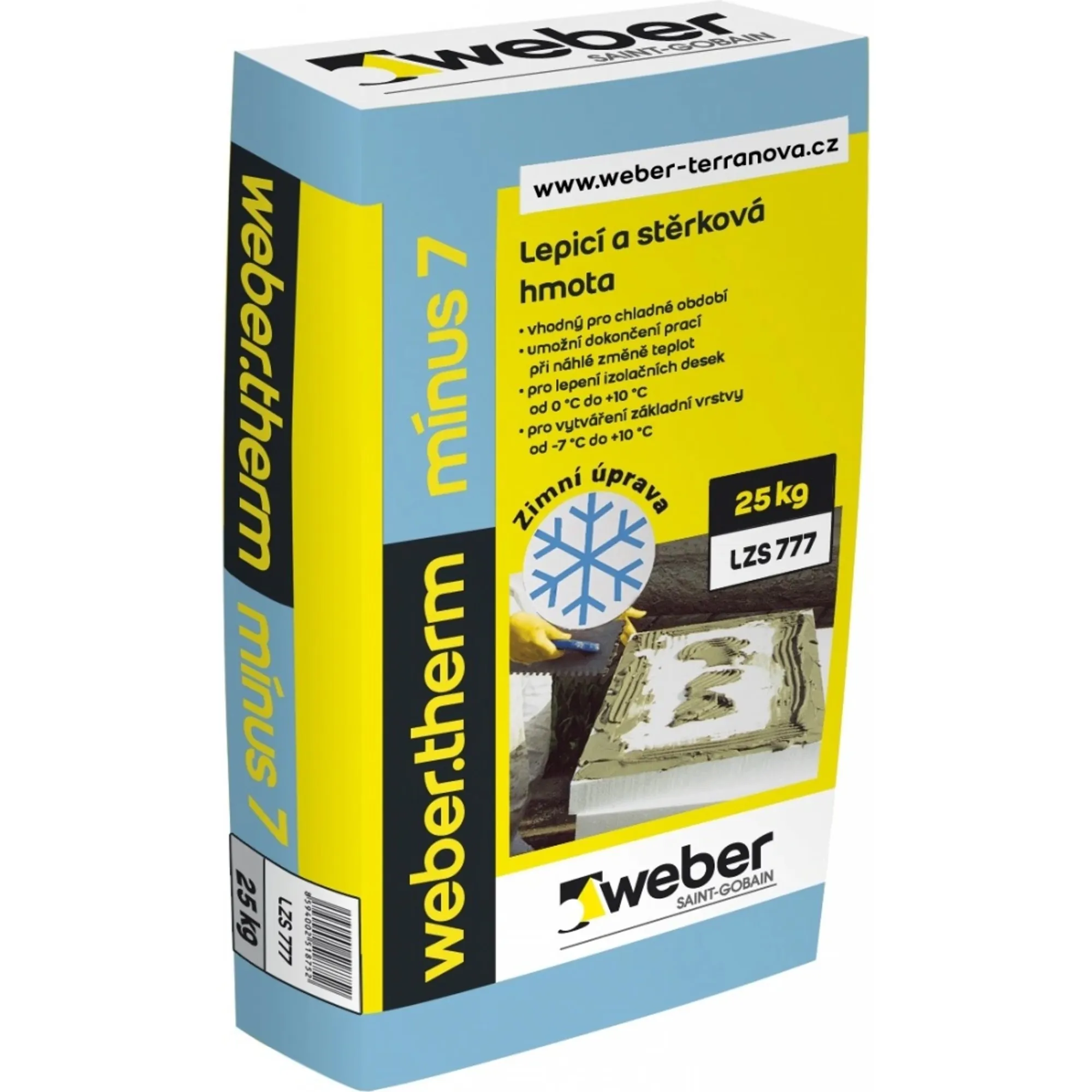 Lepidlo  a stěrka šedá weber therm minus 7, do -7°C, 25kg     VÝPRoDEJ