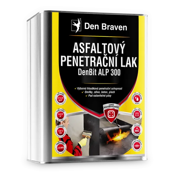 DenBraven DenBit ALP 300 - Asfaltový penetrační lak 9 kg plechový kanystr černá