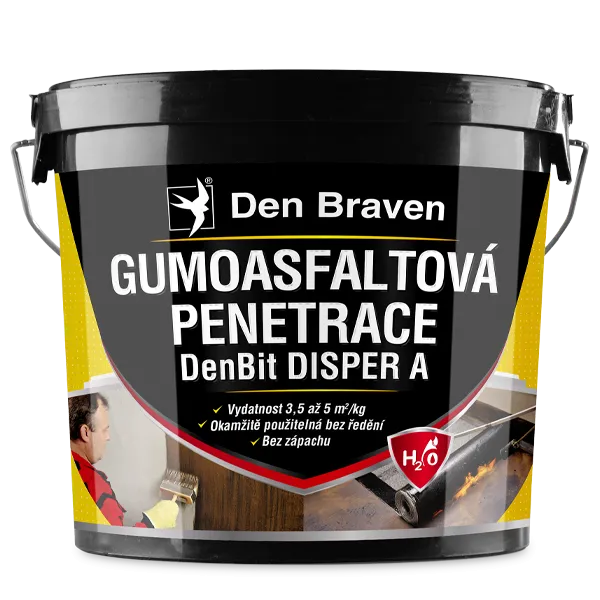 DenBraven DenBit DISPER A - Gumoasfaltová penetrace 5 kg kbelík černá