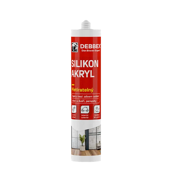 DenBraven Silikon akryl 280 ml kartuše bílá, po vytvrzení transparentní