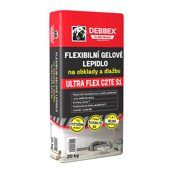 DenBraven Flexibilní gelové lepidlo na obklady a dlažbu ULTRA FLEX C2TE S1 20 kg pytel šedá