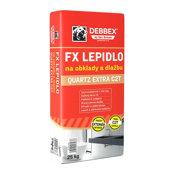 DenBraven FX lepidlo na obklady a dlažbu QUARTZ EXTRA C2T 25 kg pytel šedá