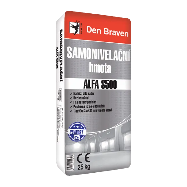 DenBraven Samonivelační hmota ALFA S500 25 kg pytel šedá