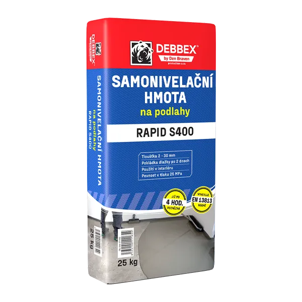 DenBraven Samonivelační hmota na podlahy RAPID S400 25 kg pytel šedá