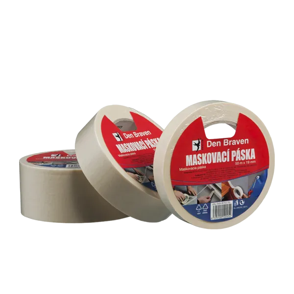 DenBraven Maskovací krepová páska +60 °C 38 mm, délka 50 m 50 m světle žlutá