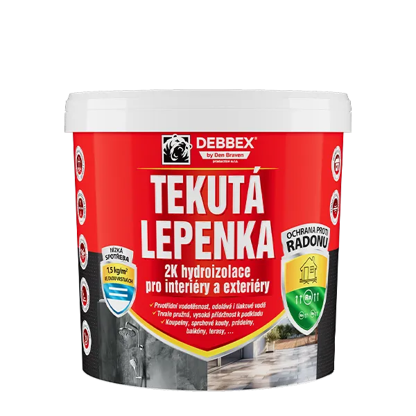 DenBraven Tekutá lepenka 2K hydroizolace 21 kg vědro šedá