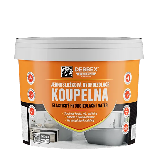 DenBraven Jednosložková hydroizolace KOUPELNA 13 kg kbelík medově hnědá