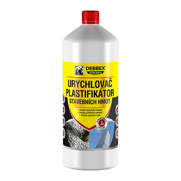 DenBraven Urychlovač a plastifikátor stavebních hmot 1 l láhev nažloutlá