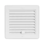 HACO Větrací mřížka s rámečkem uzavíratelná 150x150 bílá