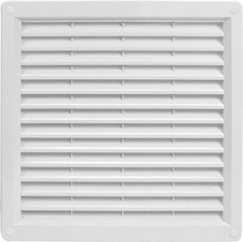 HACO Větrací mřížka s rámečkem a síťovinou 300x300 bílá