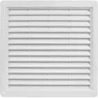 HACO Větrací mřížka s rámečkem a síťovinou 300x300 bílá