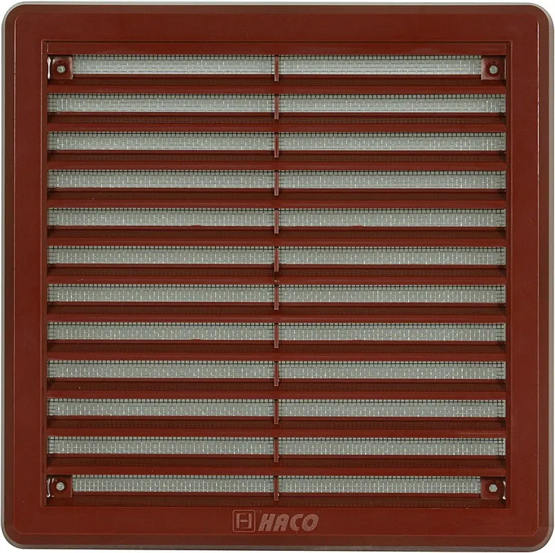 HACO Větrací mřížka se síťovinou - krytka 150x150 hnědá