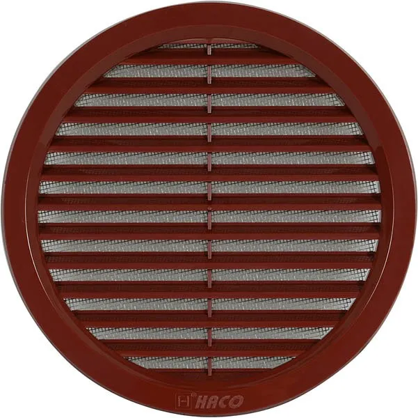 HACO Větrací mřížka kruhová se síťovinou 150 hnědá