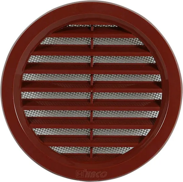 HACO Větrací mřížka kruhová se síťovinou 110 hnědá