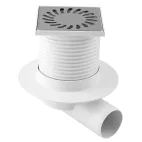 HACO Podlahová vpusť boční s přírubou PVB 100x100 PR/DN50 nerez;