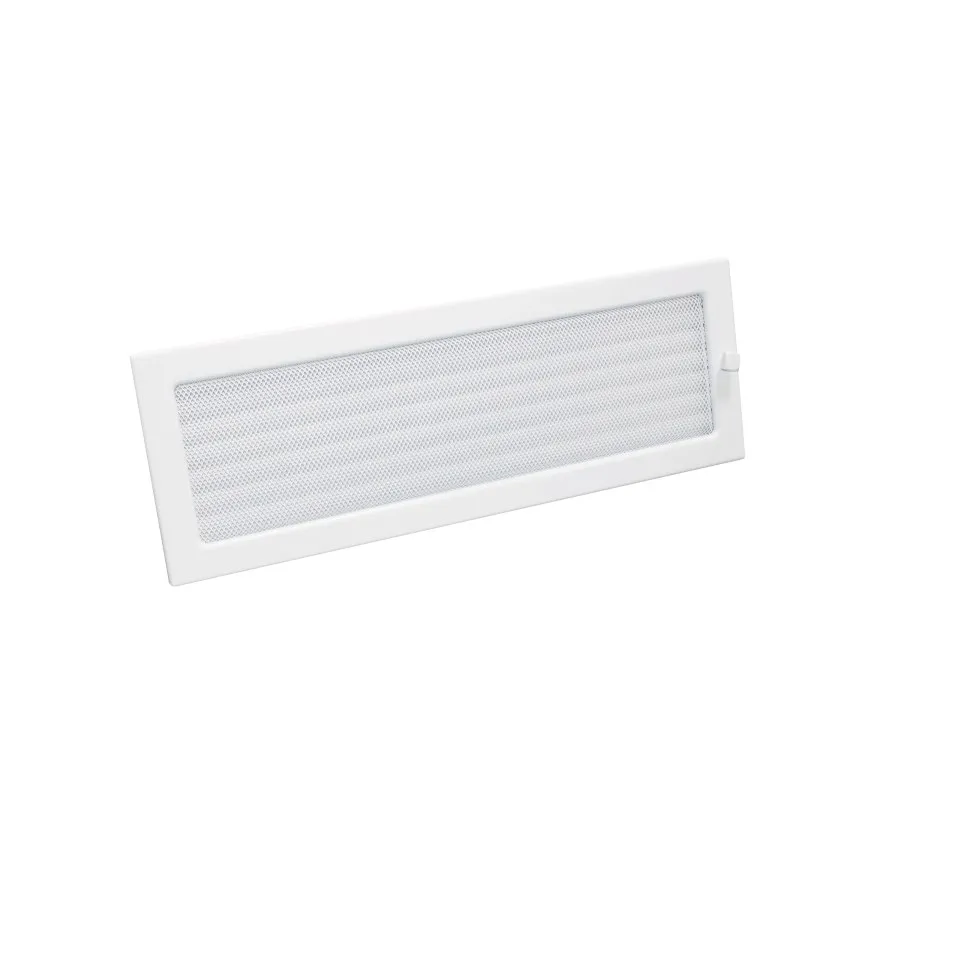 HACO Lakovaná krbová mřížka s rámečkem a síťovinou uzaviratelná 170x490 bílá