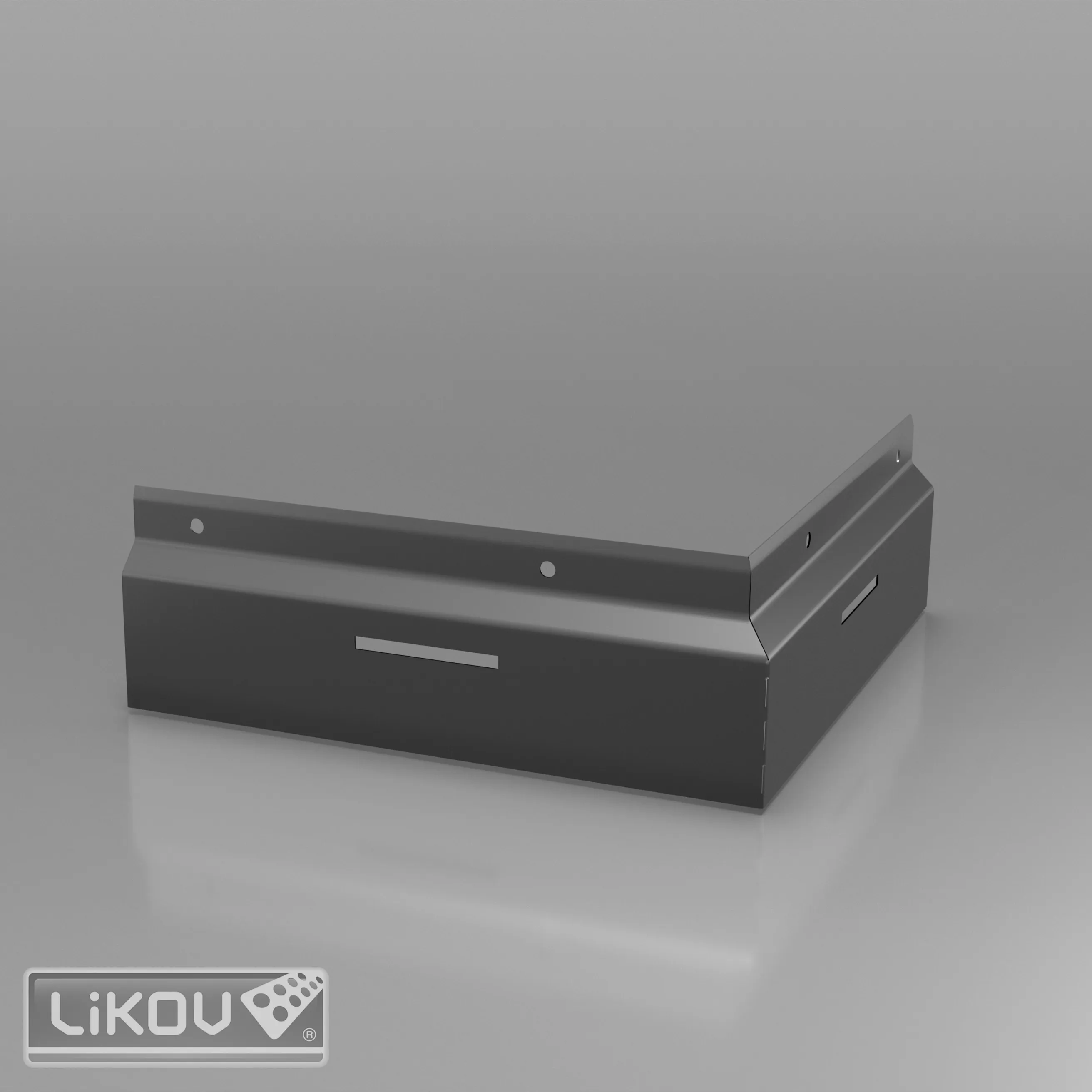 nopová  folie-lišta zakončovací rohová Al 08/25x25 - antracit LIKOV