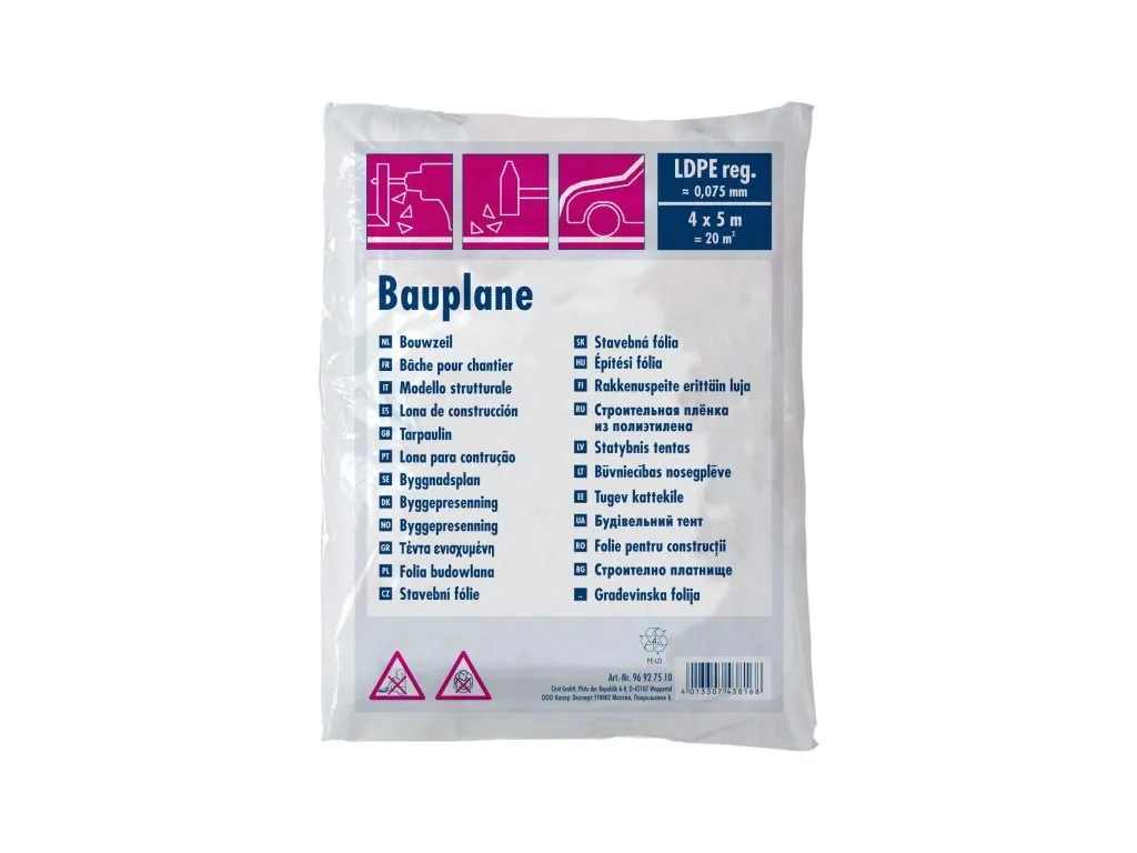 CIRET fólie zakrývací 75my, 4x5m, černá - regenerát