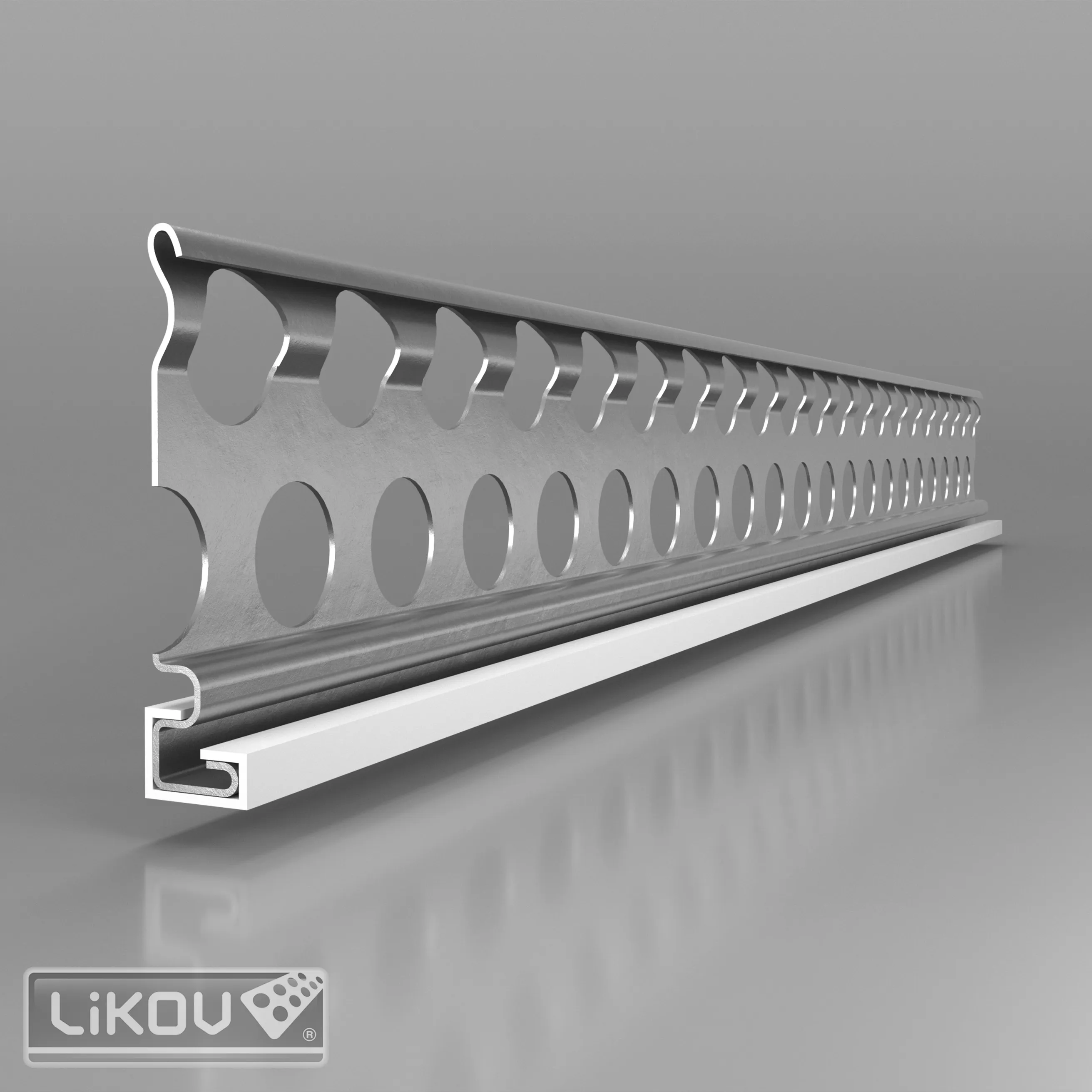 lišta CATNIC 6222 oddělovací a ukončovací PZE-UC, pozink+PVC hrana, tl.10mm, délka 3000mm