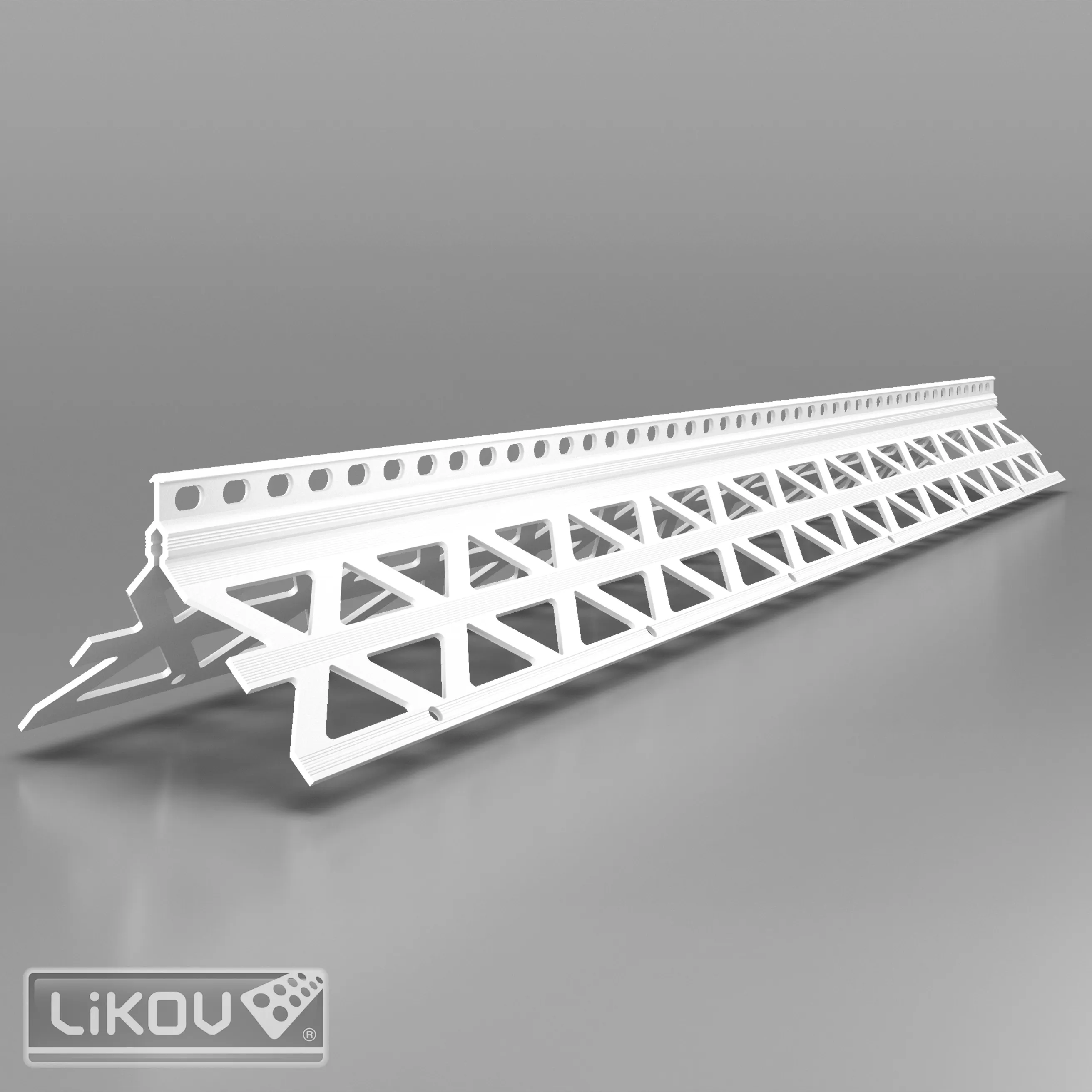 lišta rohová P-H PVC 10 ostrý roh pro tl.omítky 10mm, 43x43x2500mm