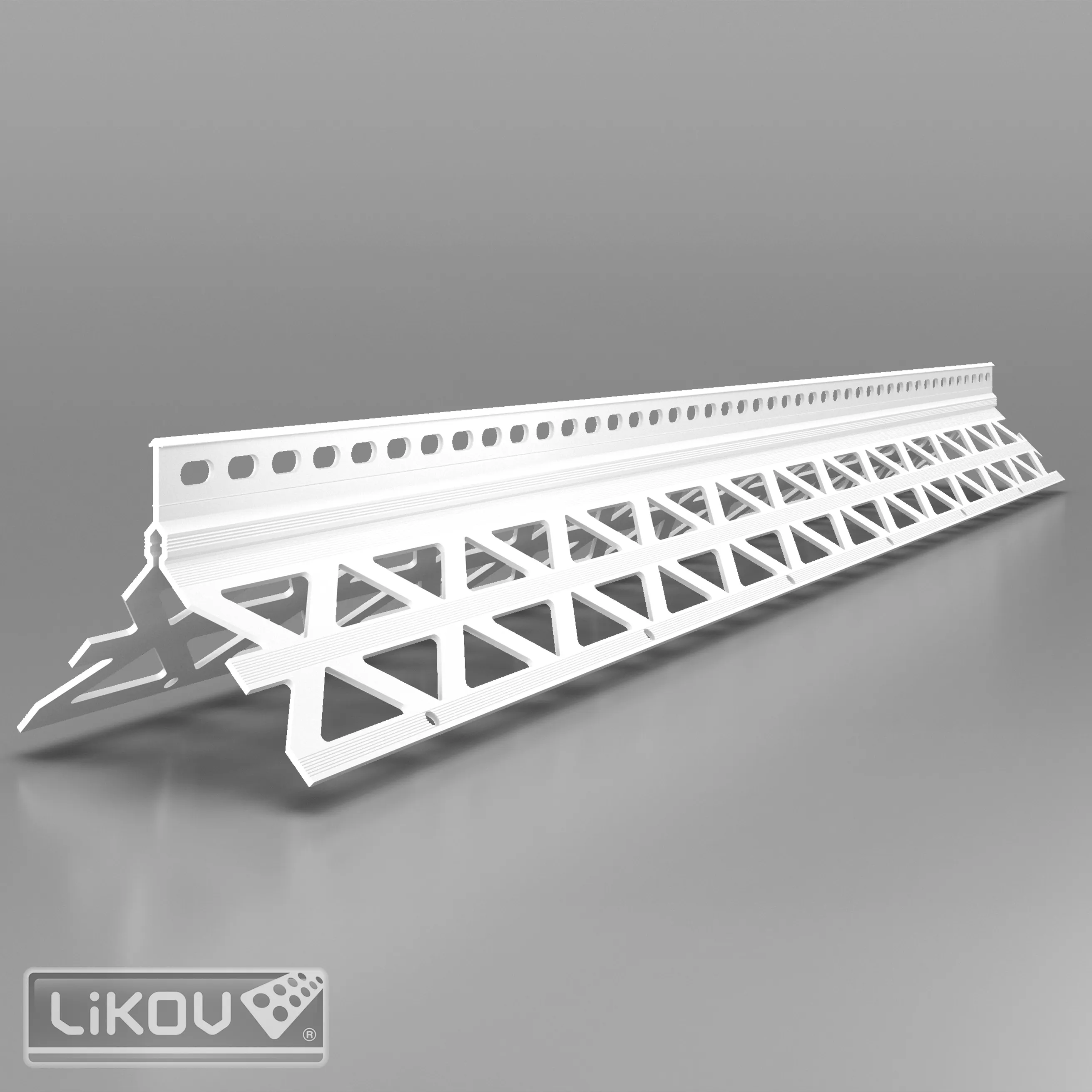 lišta rohová P-H PVC 14 ostrý roh pro tl.omítky 14mm, 43x43x2500mm