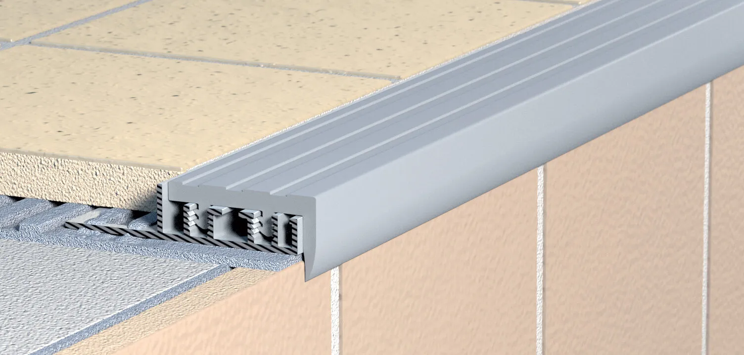 lišta schodová AL + výměnná hrana PVC šedá 2,5m HAVOS