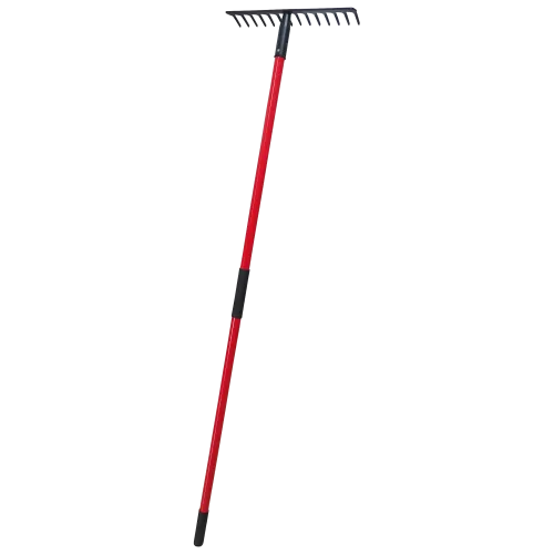 TOPTRADE Hrábě se sklolaminátovou násadou, 16 zubů