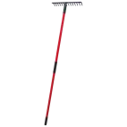 TOPTRADE Hrábě se sklolaminátovou násadou, 16 zubů