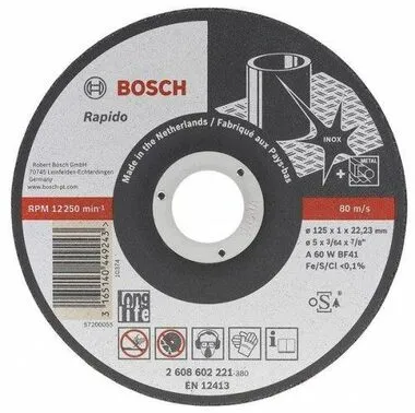 KOTOUČ na ocel BOSCH Rapido Long Life 125x1x22,23mm