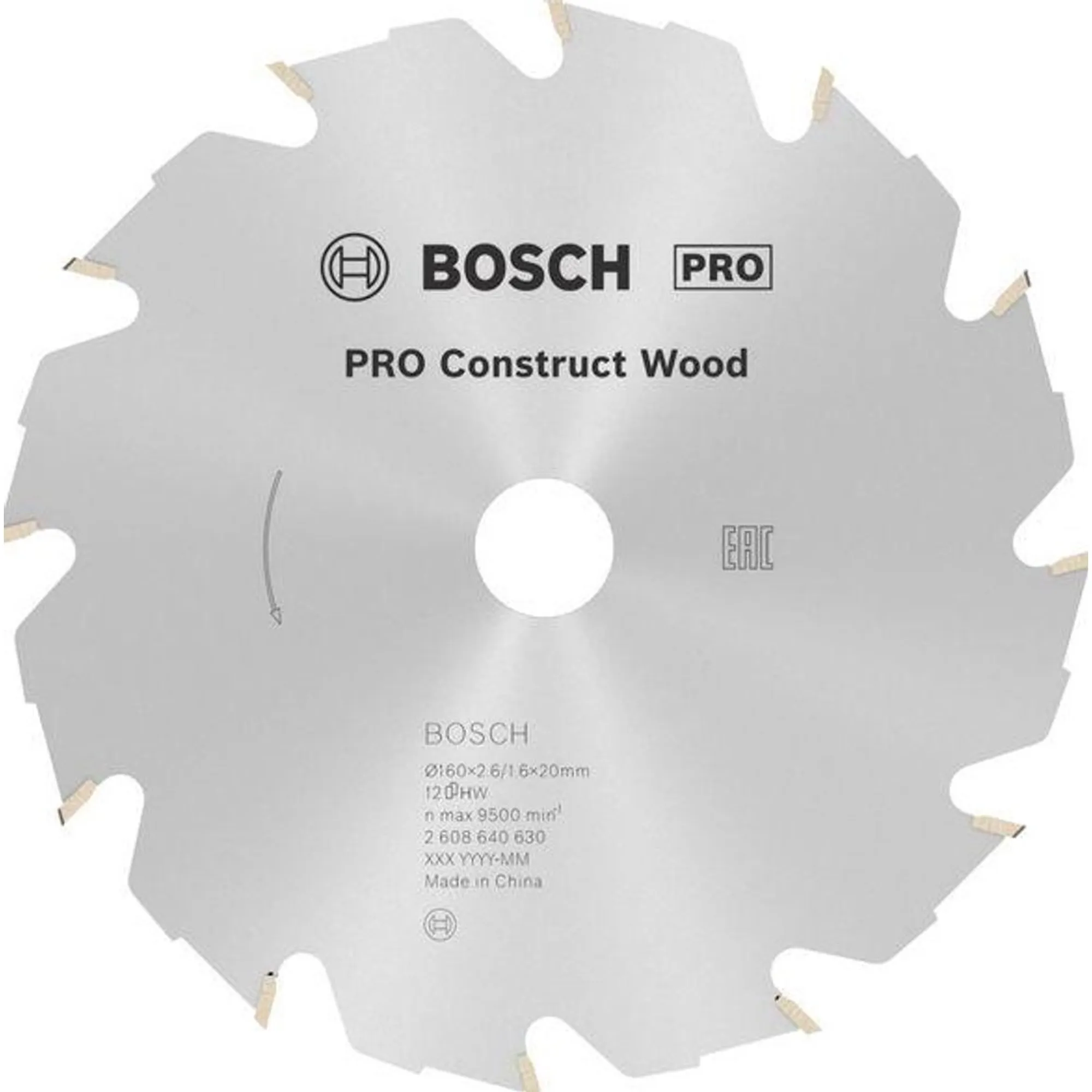 BOSCH Pilový kotouč Construct Wood 190x2,6x20/16 12z