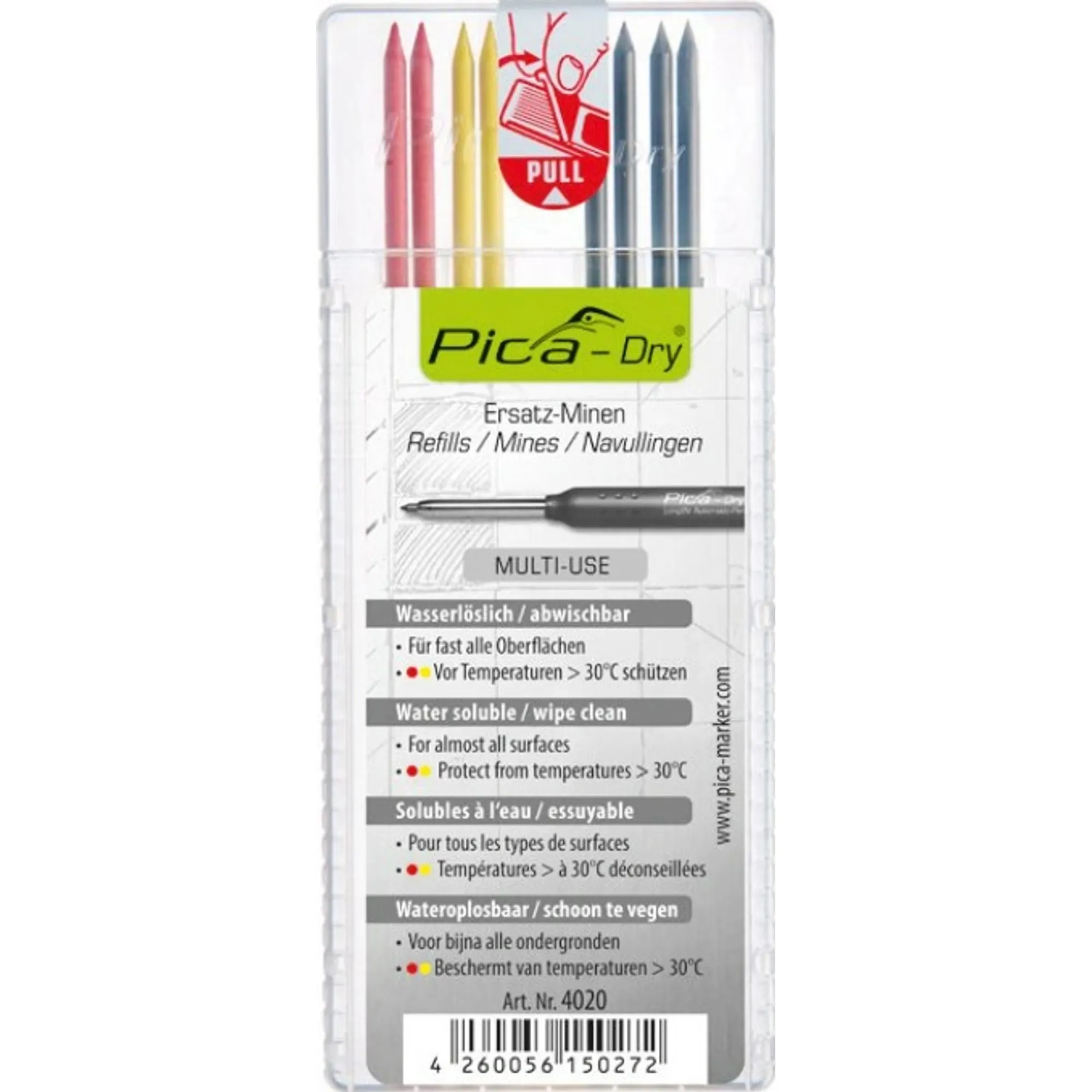 tužka  PICA tuhy Fine Dry - náhradní kulaté barevné