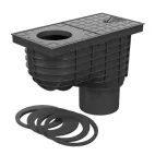 GEIGER hranaté otvory - se spodní výpustí (suchý) , vývod 110mm černý