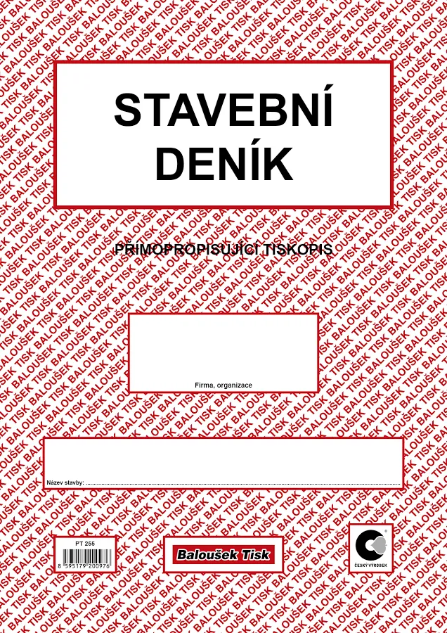 stavební deník A4 BIGMAT, 9stran + 15listů 1+2samopropisující