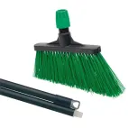 STOBER smeták zahradní šikmý zelený, násada, 160/C