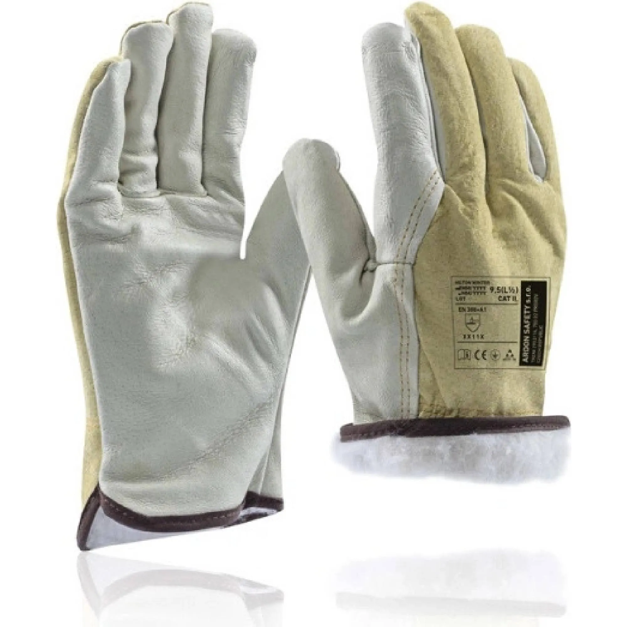 rukavice zimní, dlaň z vepřové lícovky, hřbet z vepřové štípenky, ARDONSAFETY/HILTON WINTER 11"