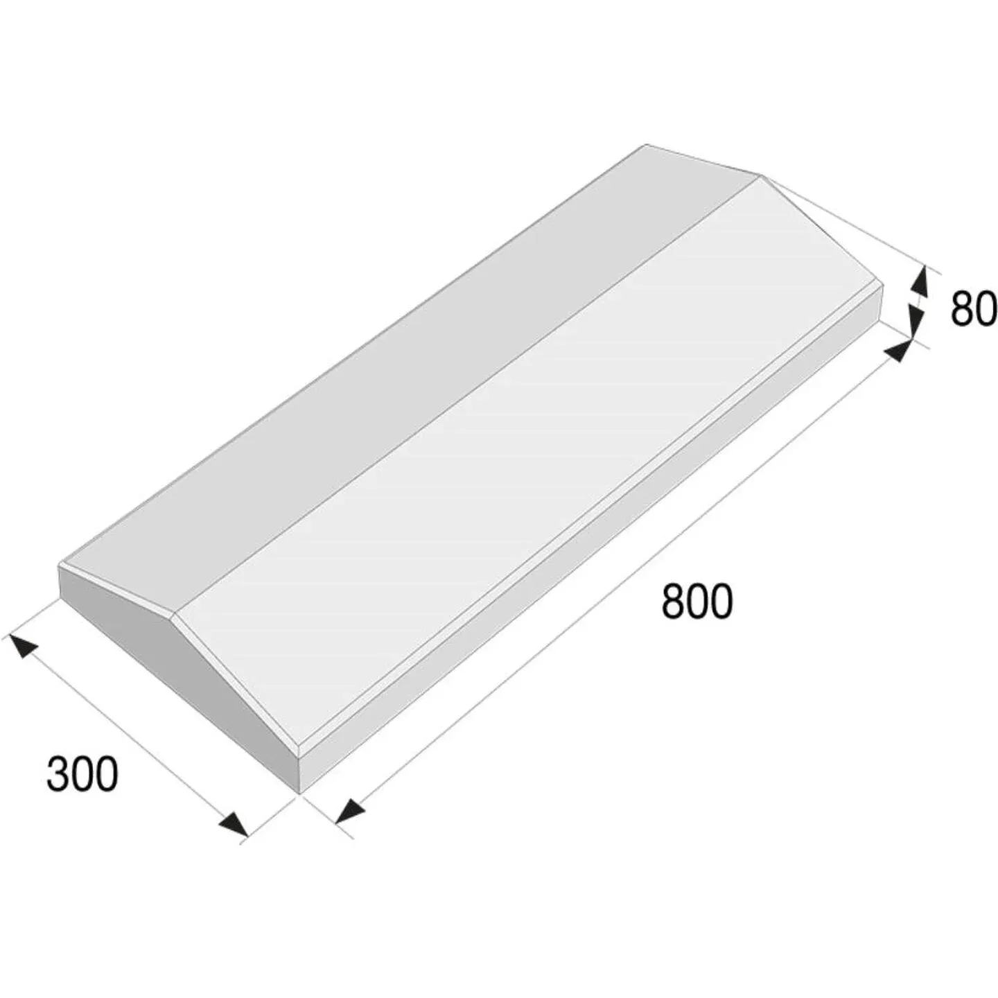 ZÁKRYTOVÁ DESKA PRESBETON 800x300x80mm, ZD 1-20 průběžná, přírodní, 32ks/pal