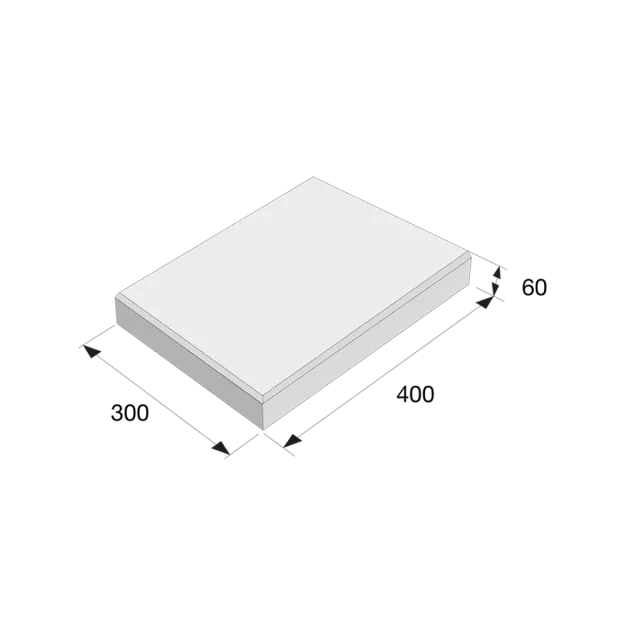 ZÁKRYTOVÁ DESKA PRESBETON průběžná plochá zkrácená 400x300x60mm, ZDP 2-20,  přírodní