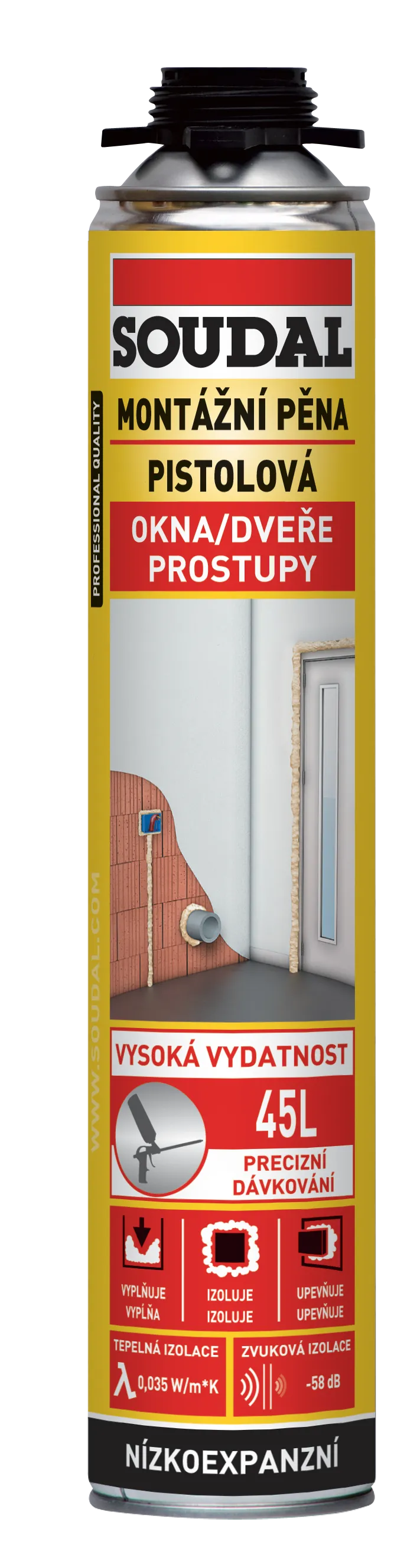 SOUDAL Montážní pěna pistolová - 750ml